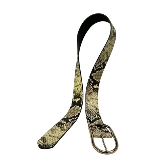 Genuine & OTHER STORIES Beige Belt Snake Print Leather With Oval Buckle Size S main image 8